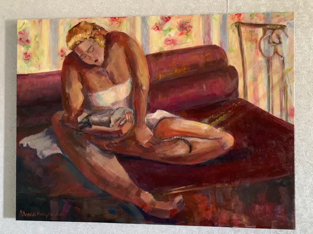 Serenity in Solitude: A Contemplative Moment on the Couch