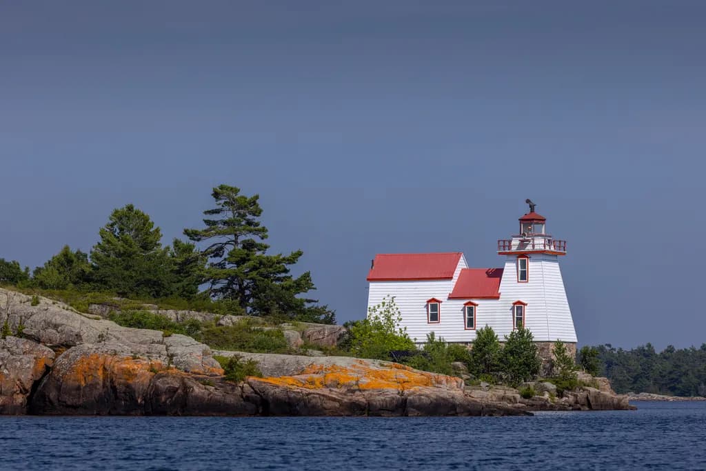 Lighthouse on Rocky Shore