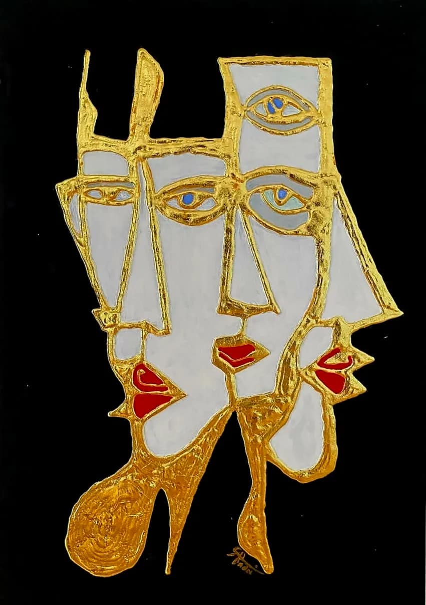 17 Faces in Gold and Shadow