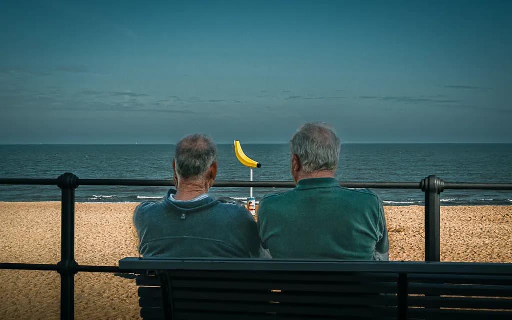 Beach Bench Conversation