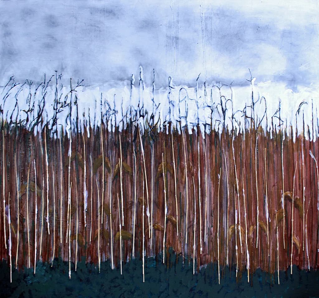 Whispers of Earth and Sky: An Abstract Landscape of Texture and Depth