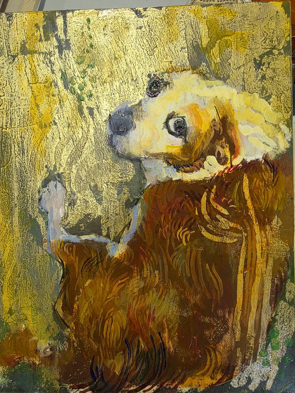 Whispers of Gold: A Canine's Gaze in the Golden Light