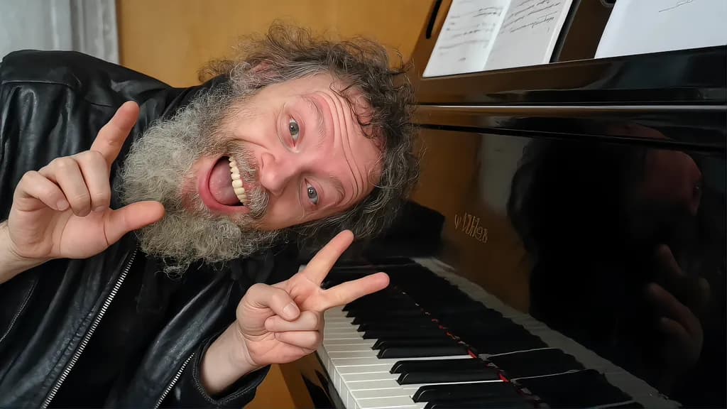 Joyful Melodies: A Playful Portrait of Music and Mirth in Leather and Beard