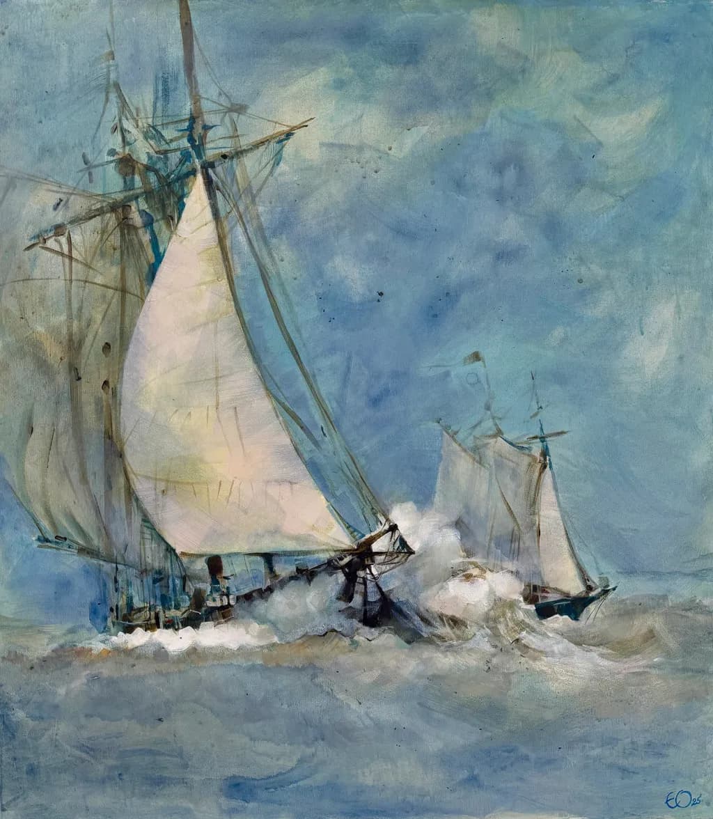 Sailing Through Serenity: A Dance of Ships on Ocean Waves