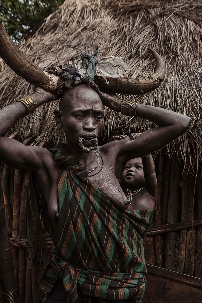 Embracing Heritage: A Portrait of Strength and Tradition in Tribal Life