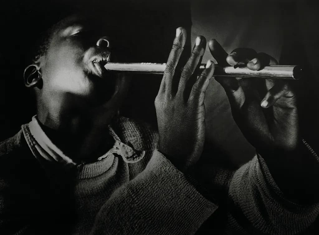 Melody in Shadows: A Young Flutist's Passion Unveiled