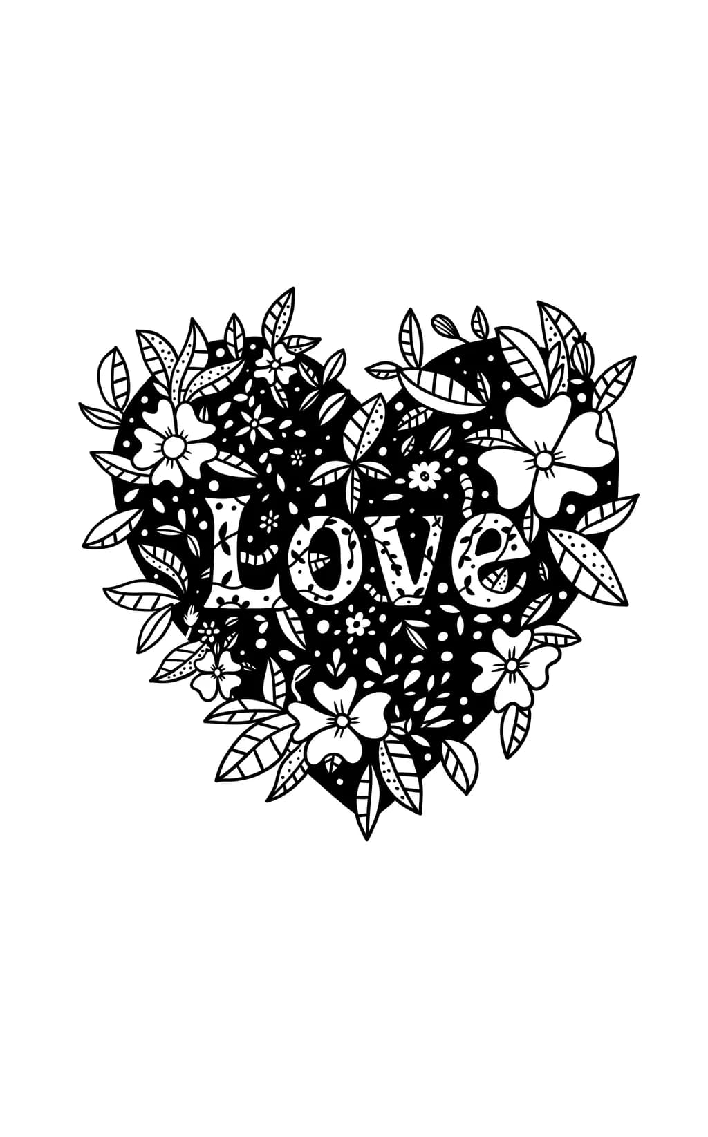 Heartfelt Whimsy: A Floral Love Story in Black and White