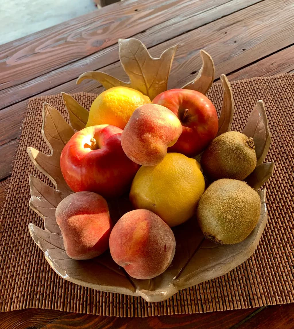 Bountiful Harvest: A Serene Fruit Bowl Arrangement