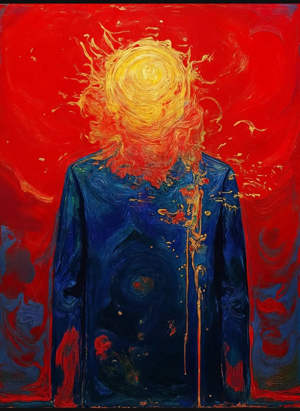 Radiant Eruption: A Surreal Journey Through Color and Emotion