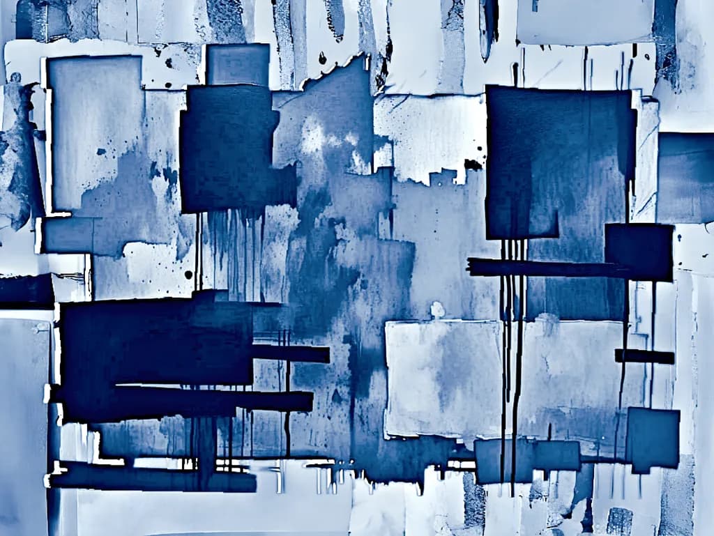 Whispers of Blue: An Abstract Journey Through Layers and Depths