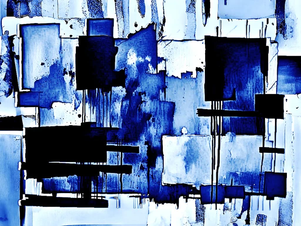 Ethereal Blues: An Abstract Journey Through Texture and Contrast