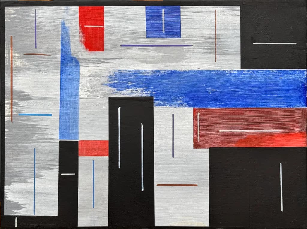 Vibrant Geometric Harmony: An Abstract Exploration of Color and Contrast