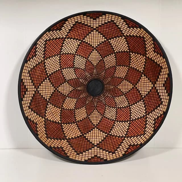 Vibrant Geometric Harmony: A Traditional Woven Masterpiece