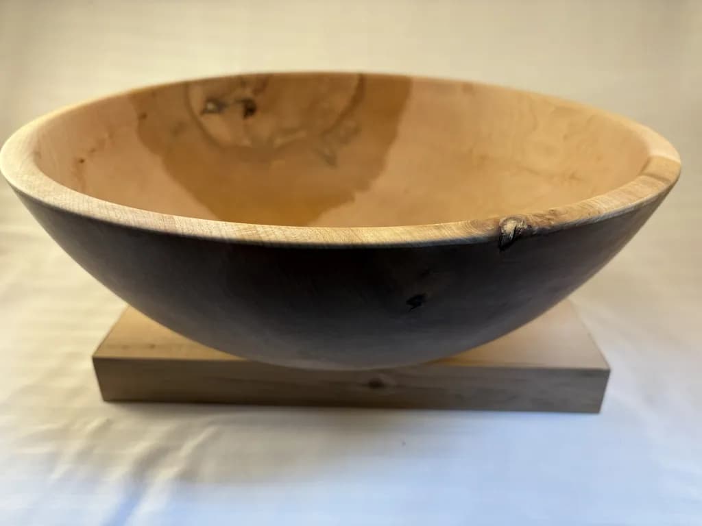 Elegant Vermont Maple Burl Bowl: A Unique Artisan Craftsmanship Piece