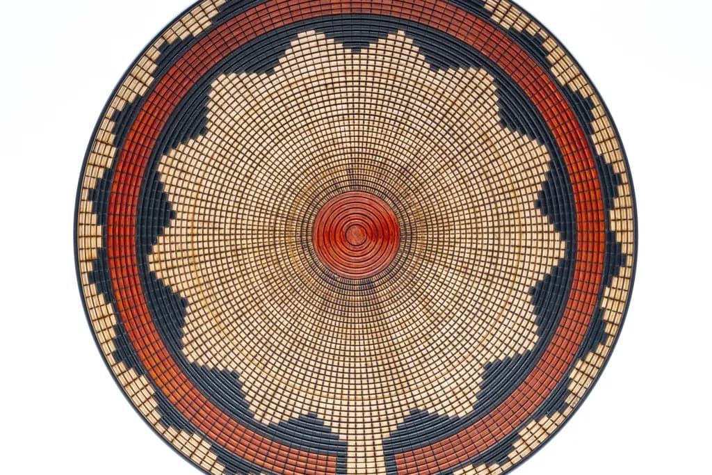 Geometric Harmony: A Colorful Woven Journey Through Traditional Craftsmanship