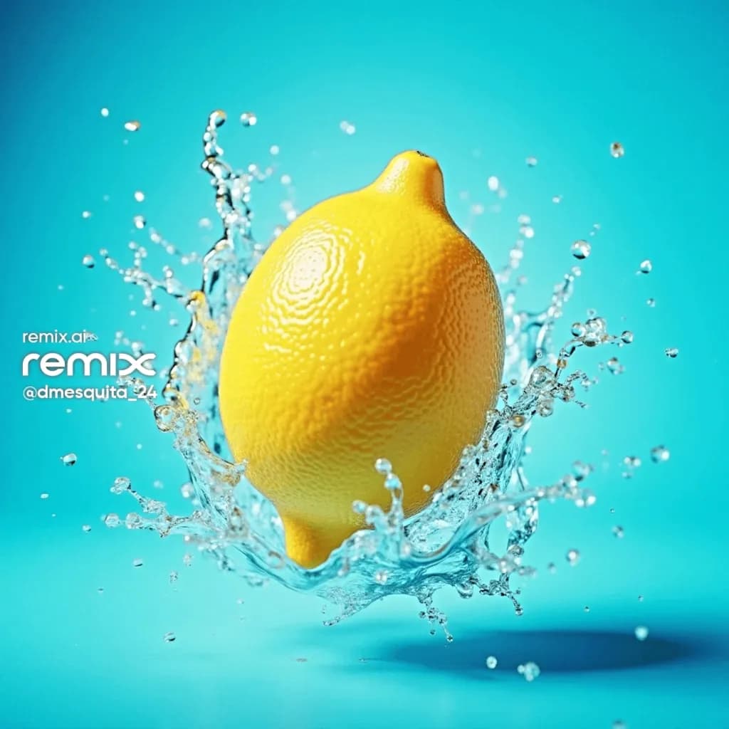 Vibrant Lemon Splash: A Refreshing Burst of Colorful Water Artistry