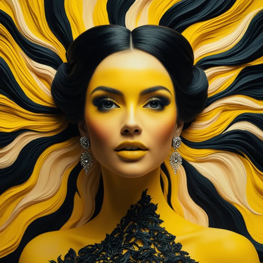 Vibrant Elegance: A Bold Expression of Beauty and Creativity in Yellow and Black