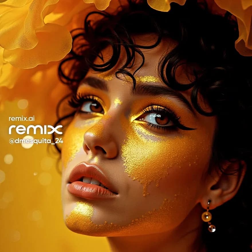 Golden Elegance: A Portrait of Beauty and Expression