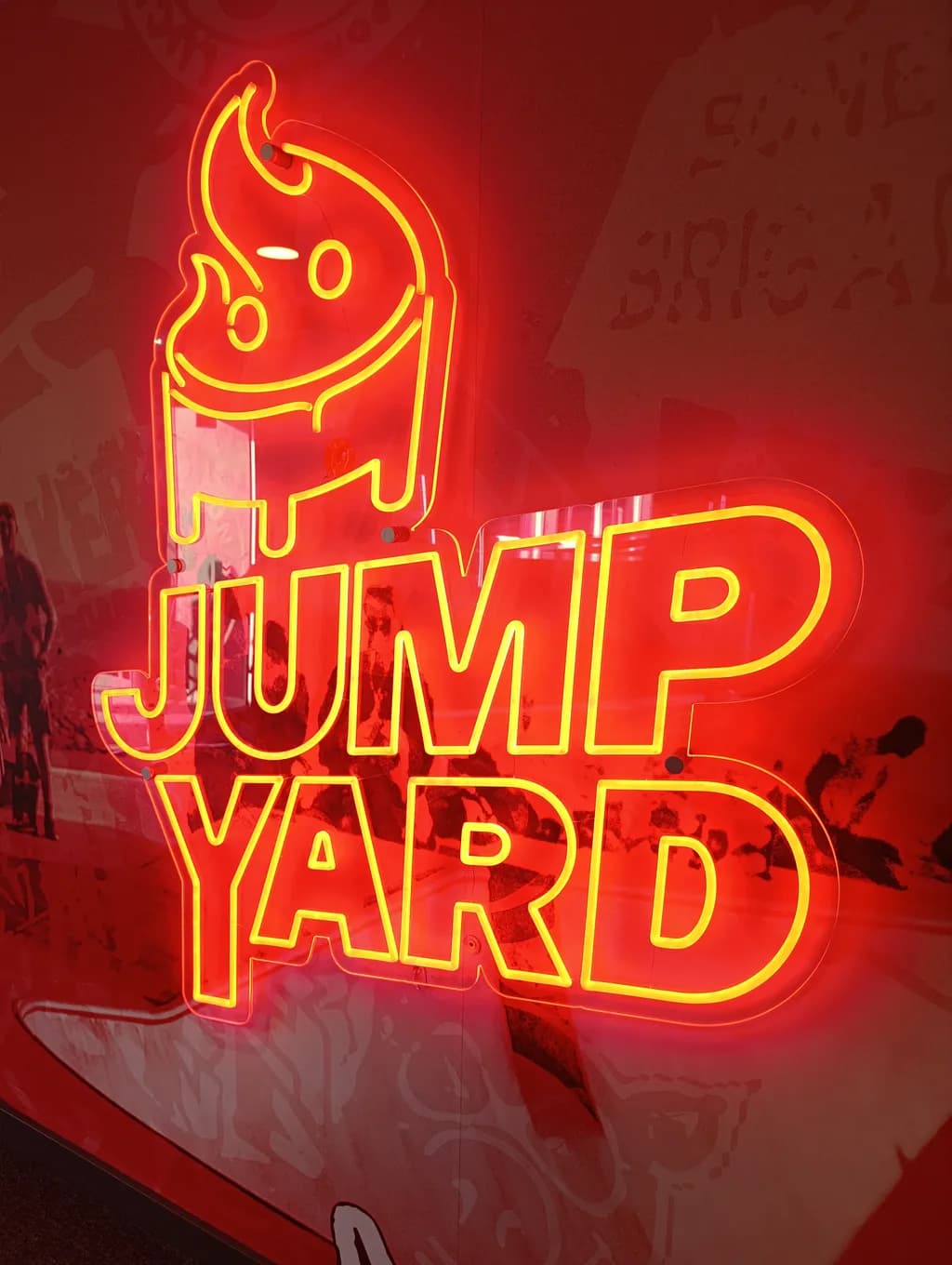 Neon Playfulness: Jump Yard Sign Artistry