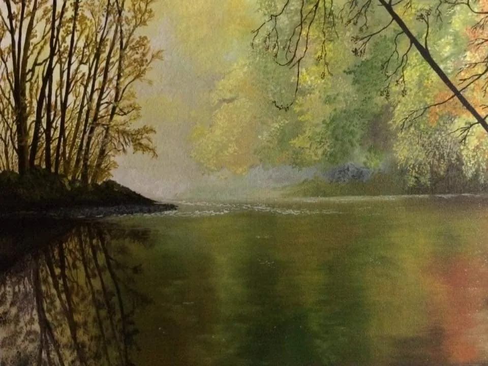 Whispers of Autumn: A Tranquil Reflection on Still Waters