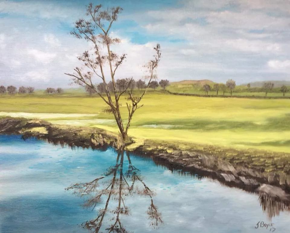 Serenity Reflected: A Tranquil Landscape of Water and Sky