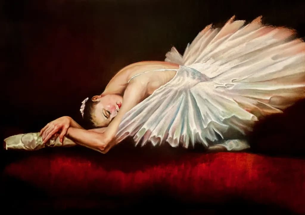 Ethereal Elegance: A Ballerina's Graceful Reverie in Motion
