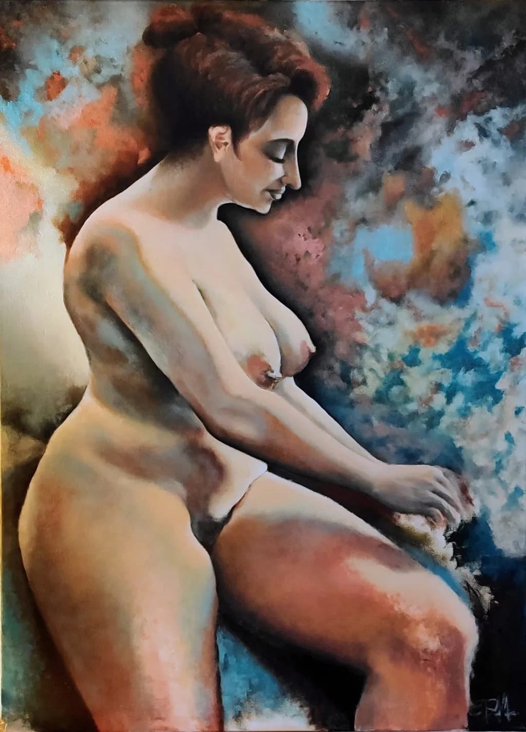 Ethereal Serenity: A Captivating Nude Portrait Embracing the Essence of Femininity