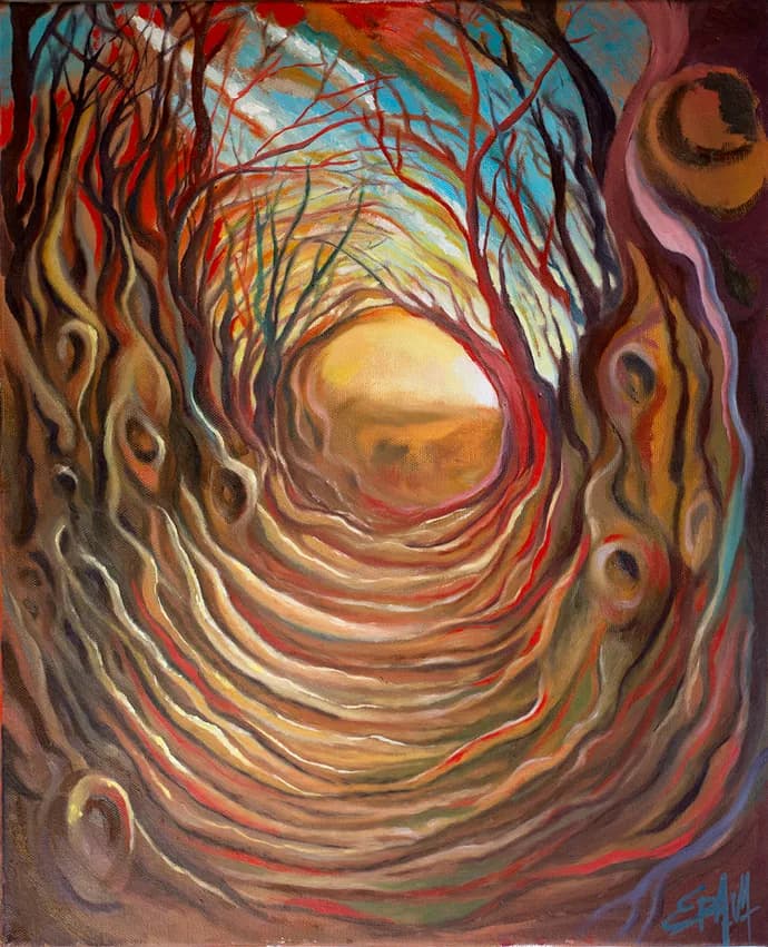 Whispers of Light: A Surreal Pathway Through the Vibrant Forest