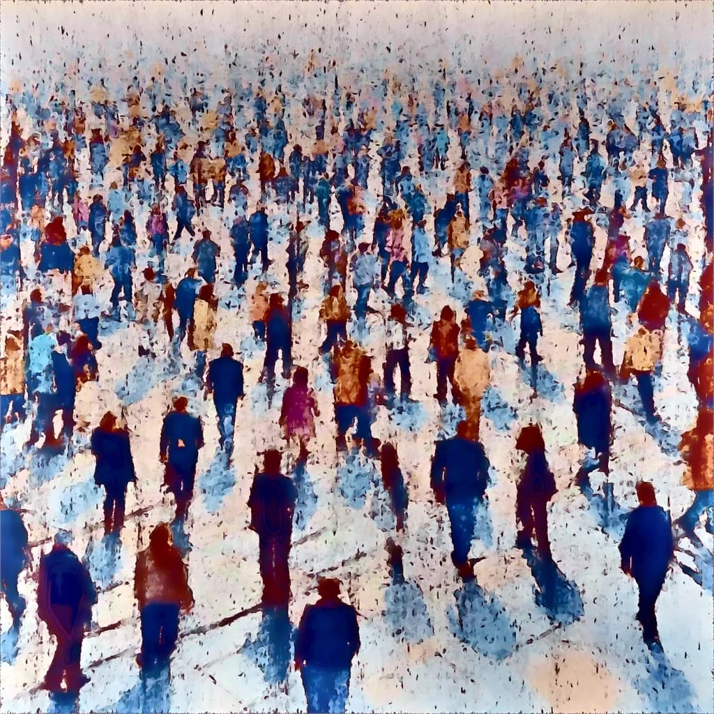 Crowd in Motion: A Kaleidoscope of Humanity's Journey