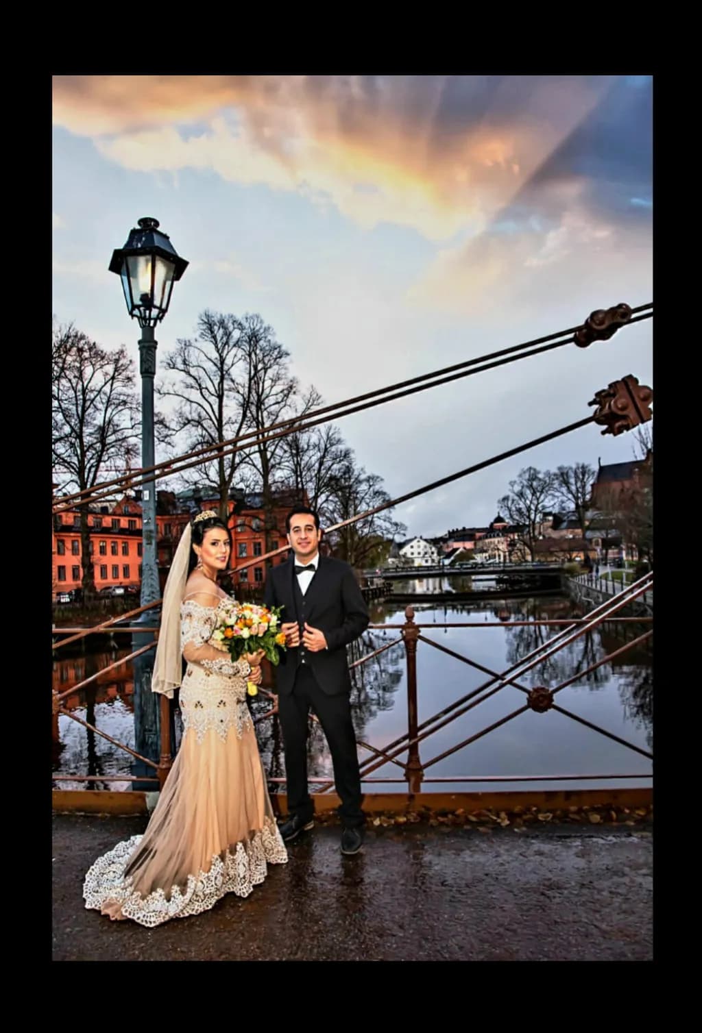 Eternal Love: A Romantic Wedding Moment by the Water's Edge
