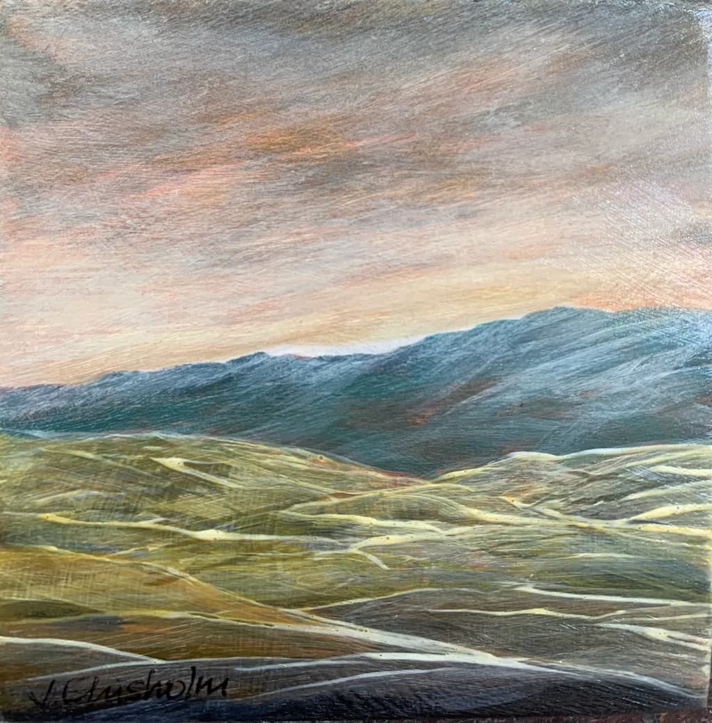 Whispers of Dusk: A Serene Landscape in Earthy Hues