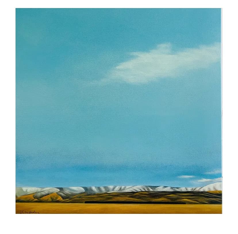 Whispers of the Sky: A Serene Landscape in Blue and Gold