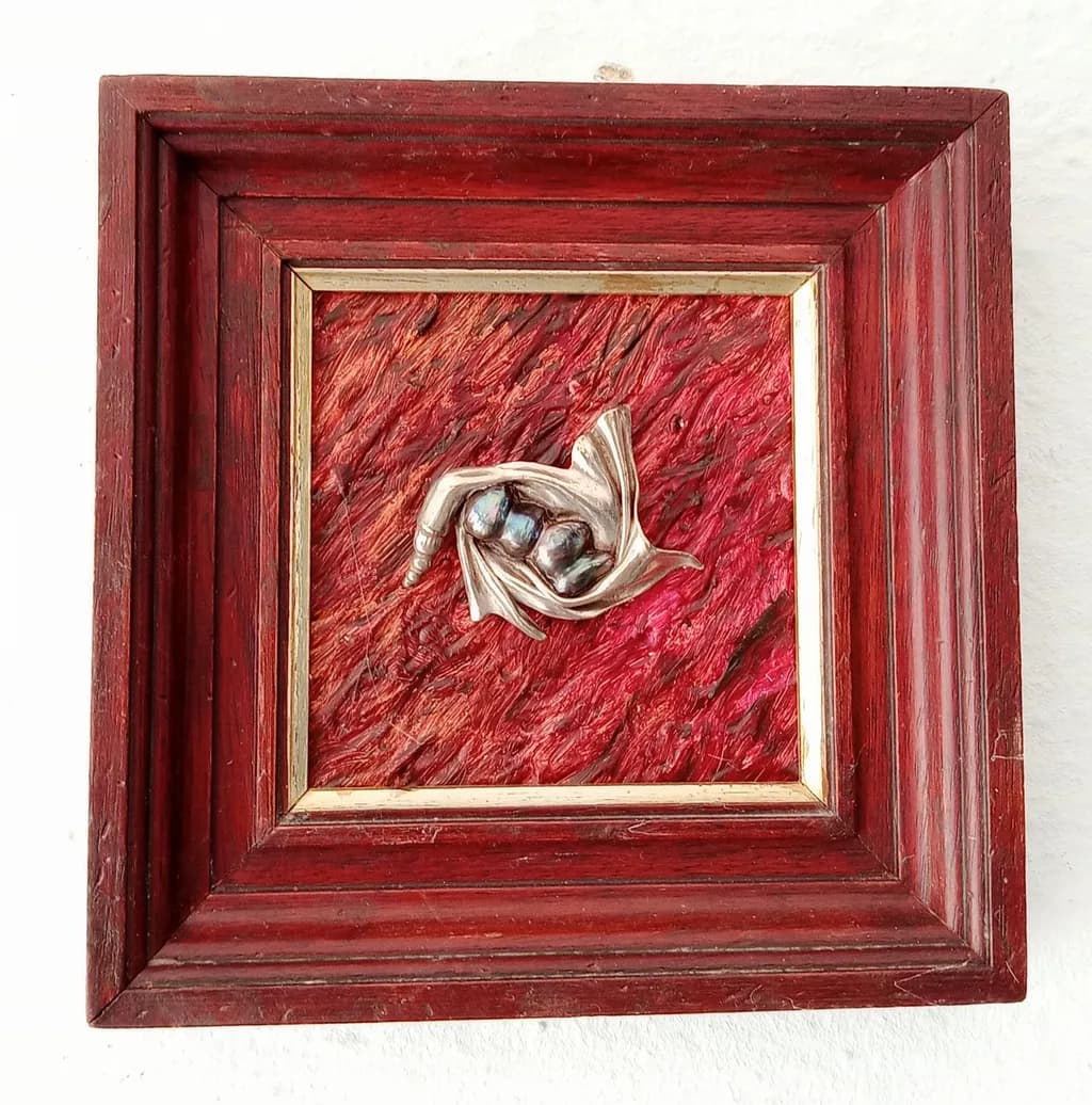 Silver Fish in Crimson Waves