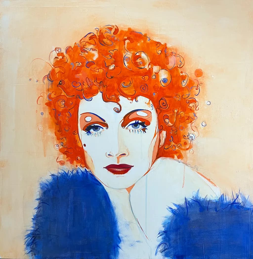 Vibrant Elegance: A Colorful Portrait of Expressive Beauty