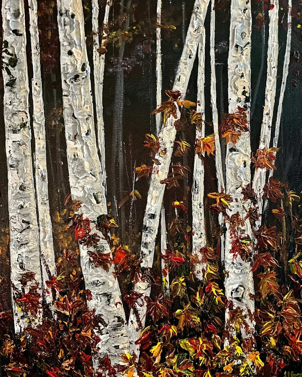 Autumn's Whispering Birches