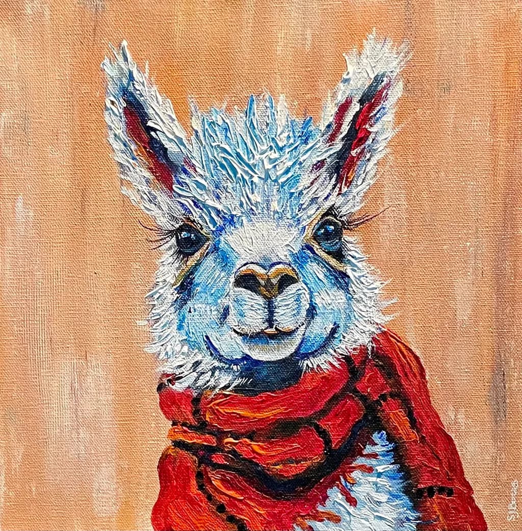 Scarlet Wrapped Llama