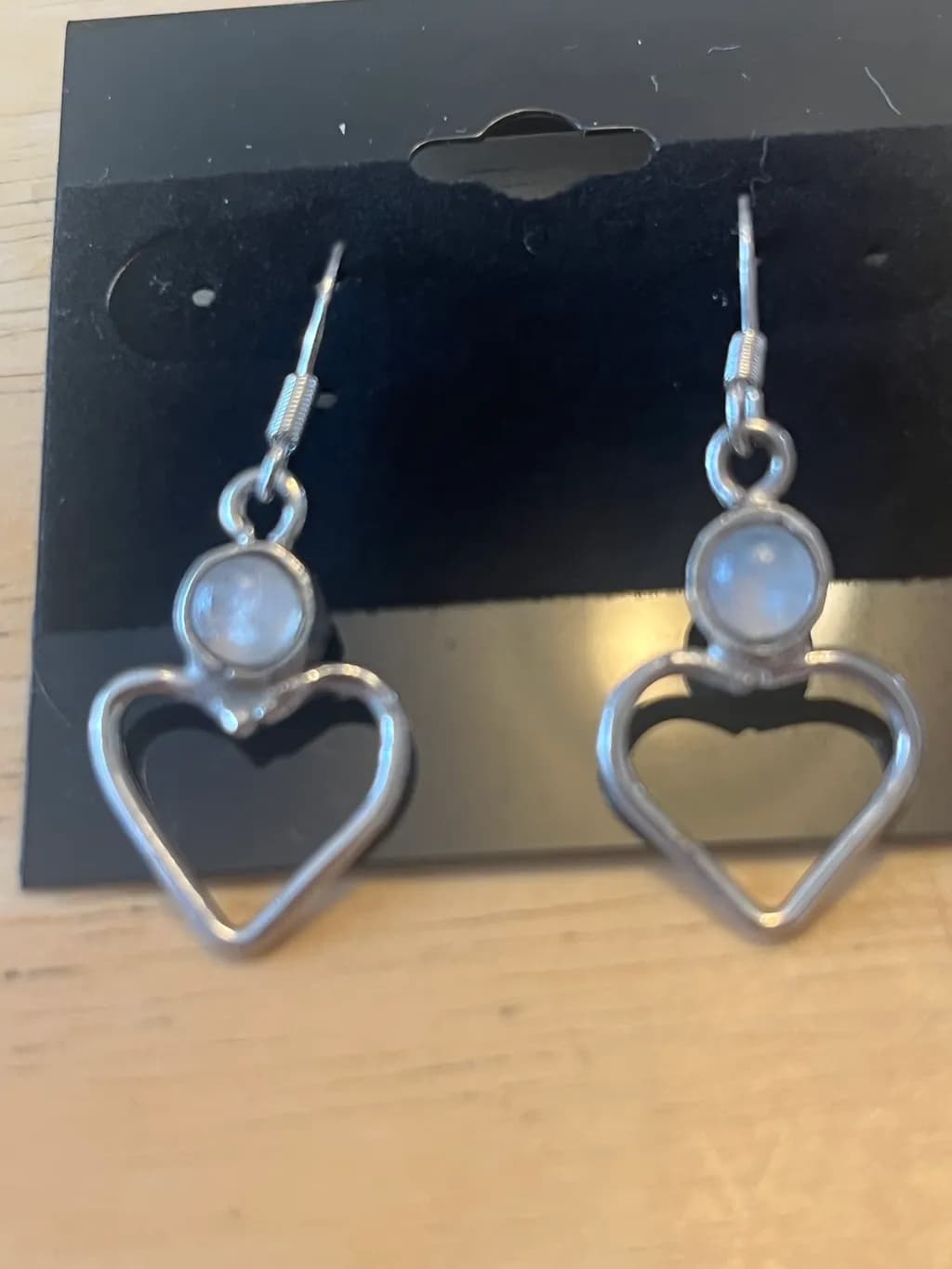 Moonstone Heart Dangles