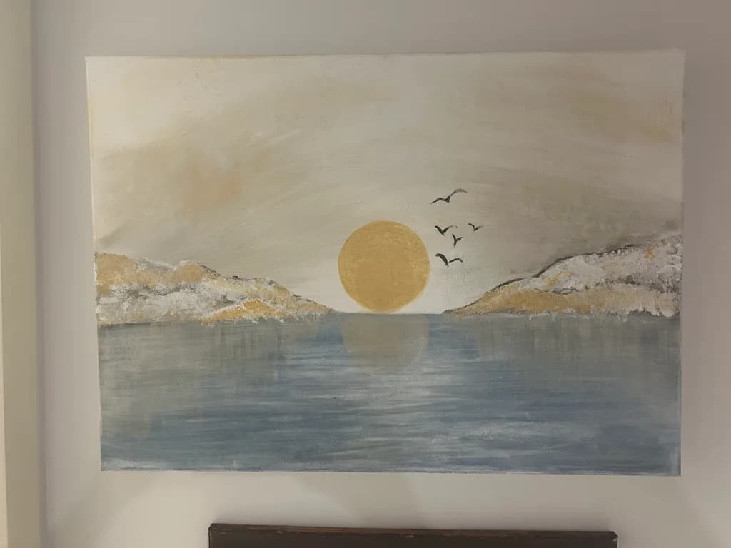 Golden Serenity: A Tranquil Sunset Over Still Waters