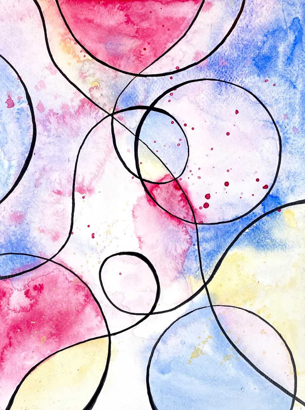 Whimsical Whirls: A Playful Dance of Color and Line