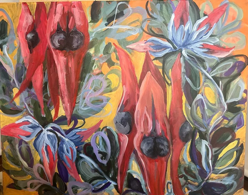 Vibrant Harmony: A Dance of Red and Blue in Nature's Embrace