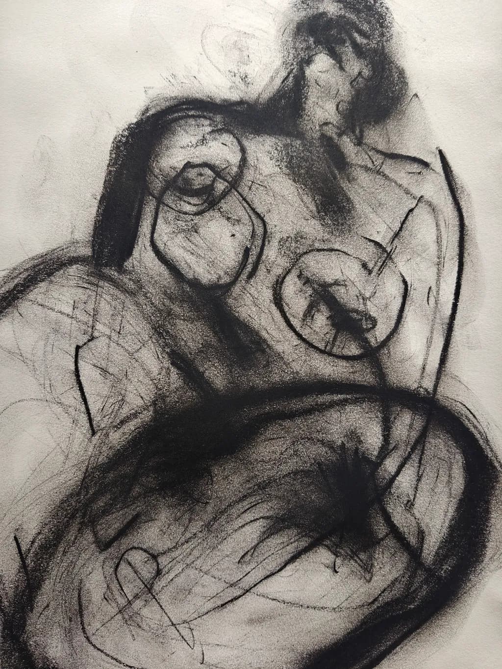 Monochrome Embrace: An Abstract Exploration of Form and Expression