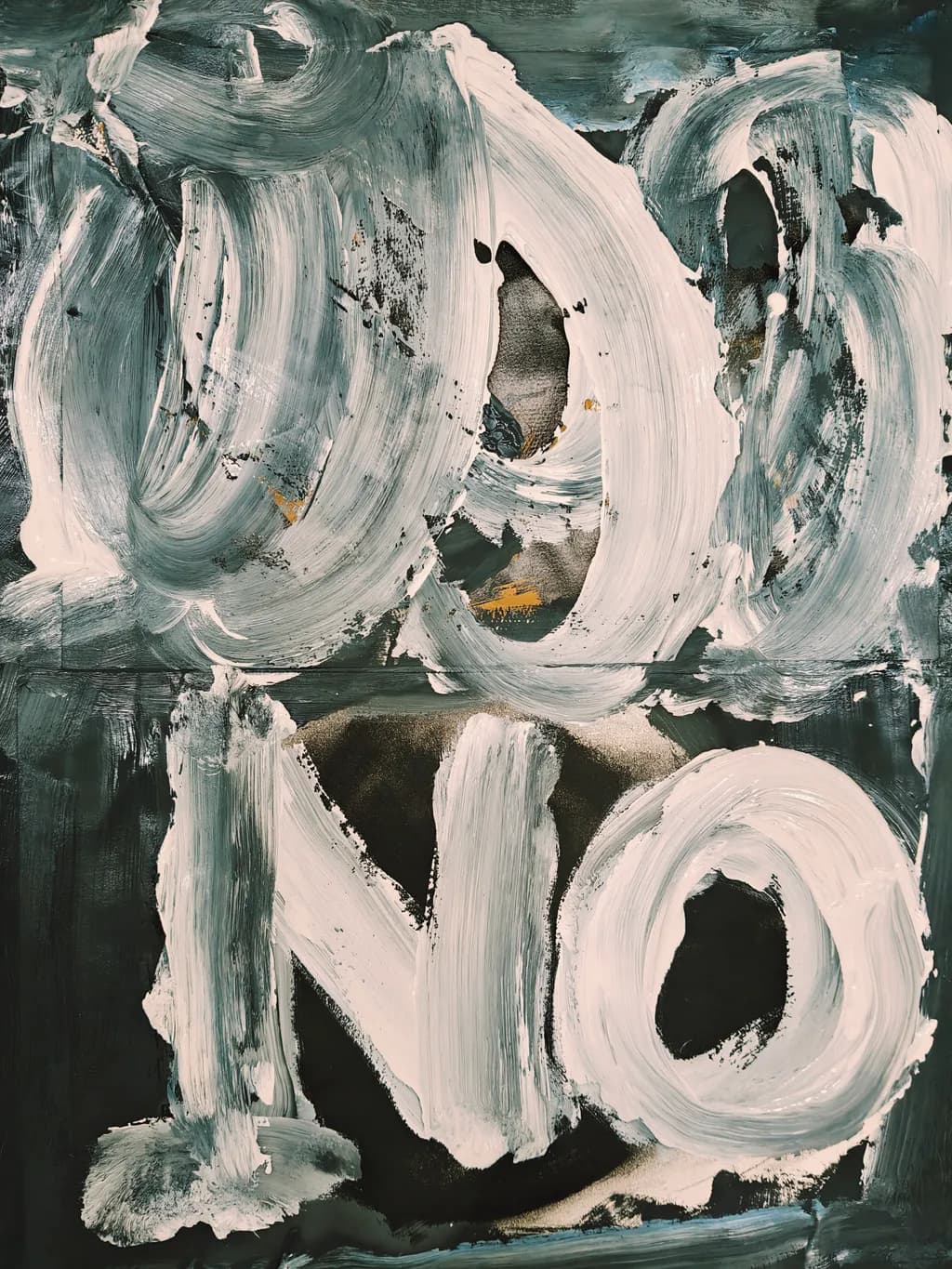 Whispers of Rebellion: The Bold Contrast of "No" in Abstract Expressionism