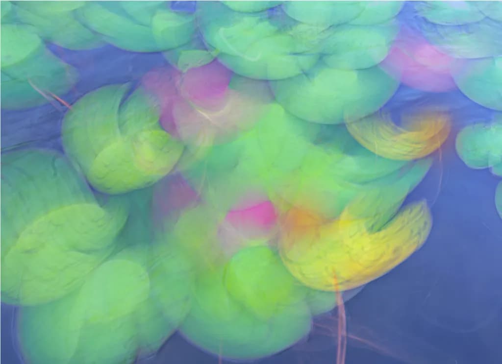Vibrant Whirl of Leaves: An Abstract Dance of Color and Emotion