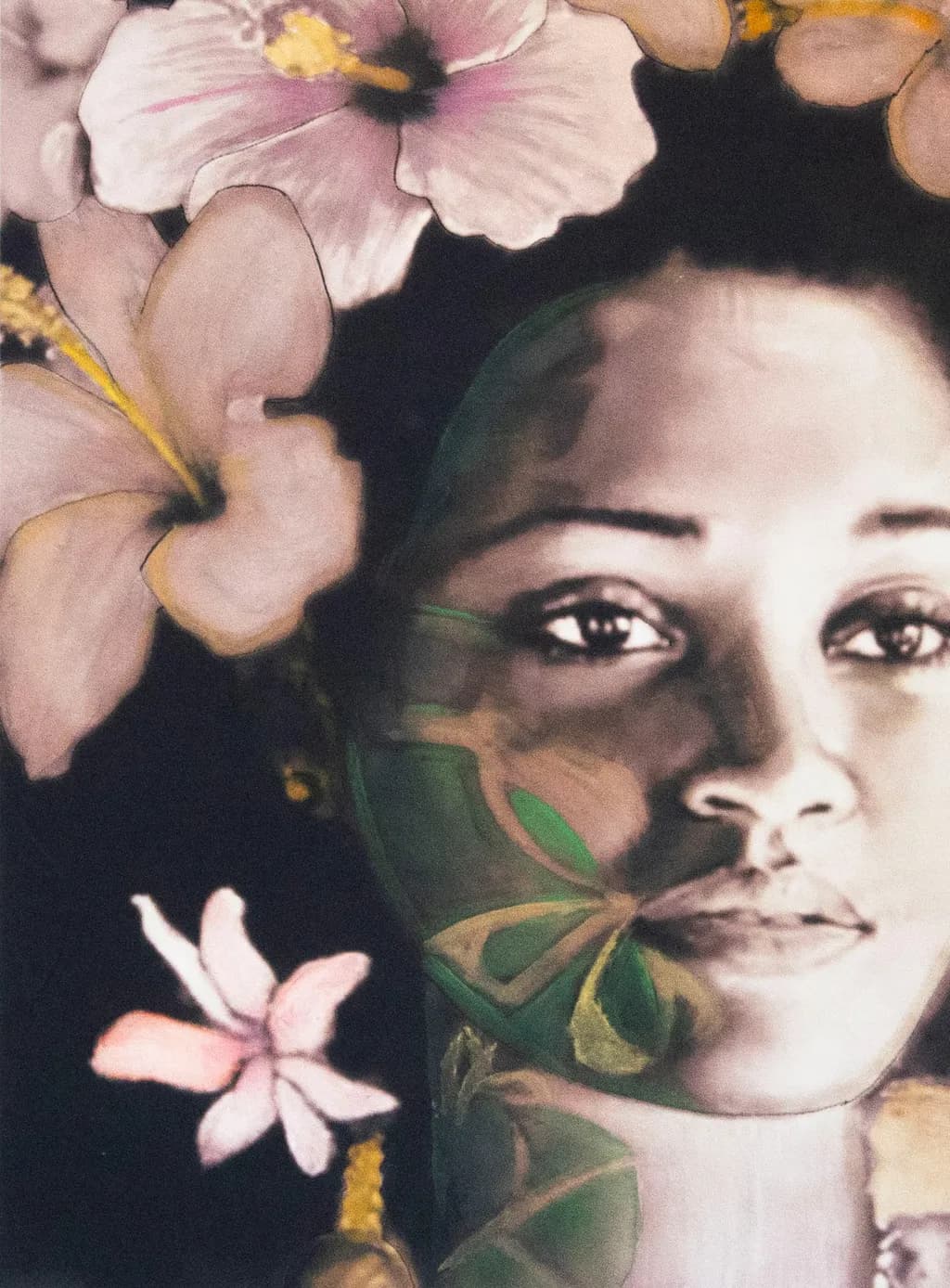 Whispers of Nature: A Portrait of Beauty and Expression Amidst Blossoms