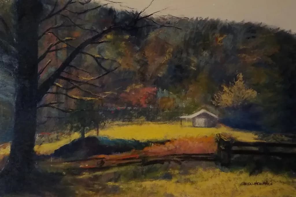 Whispers of Autumn: A Serene Pastoral Landscape at Dusk