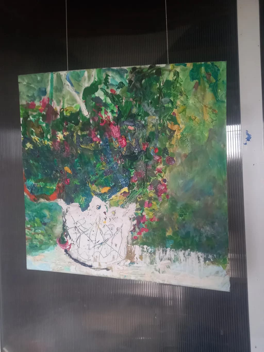 Vibrant Floral Symphony: An Abstract Dance of Color and Texture in Greenery