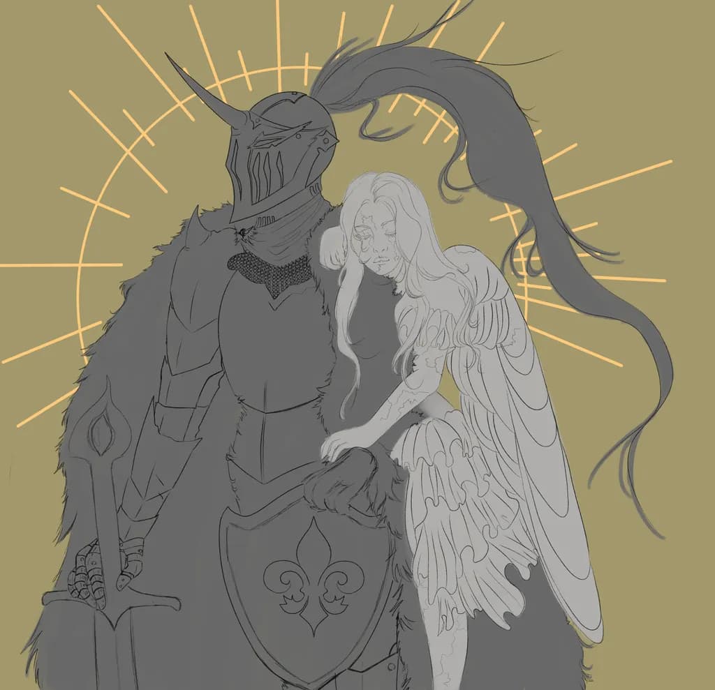 Ethereal Guardians: A Dance of Light and Shadow in a Medieval Fantasy Realm