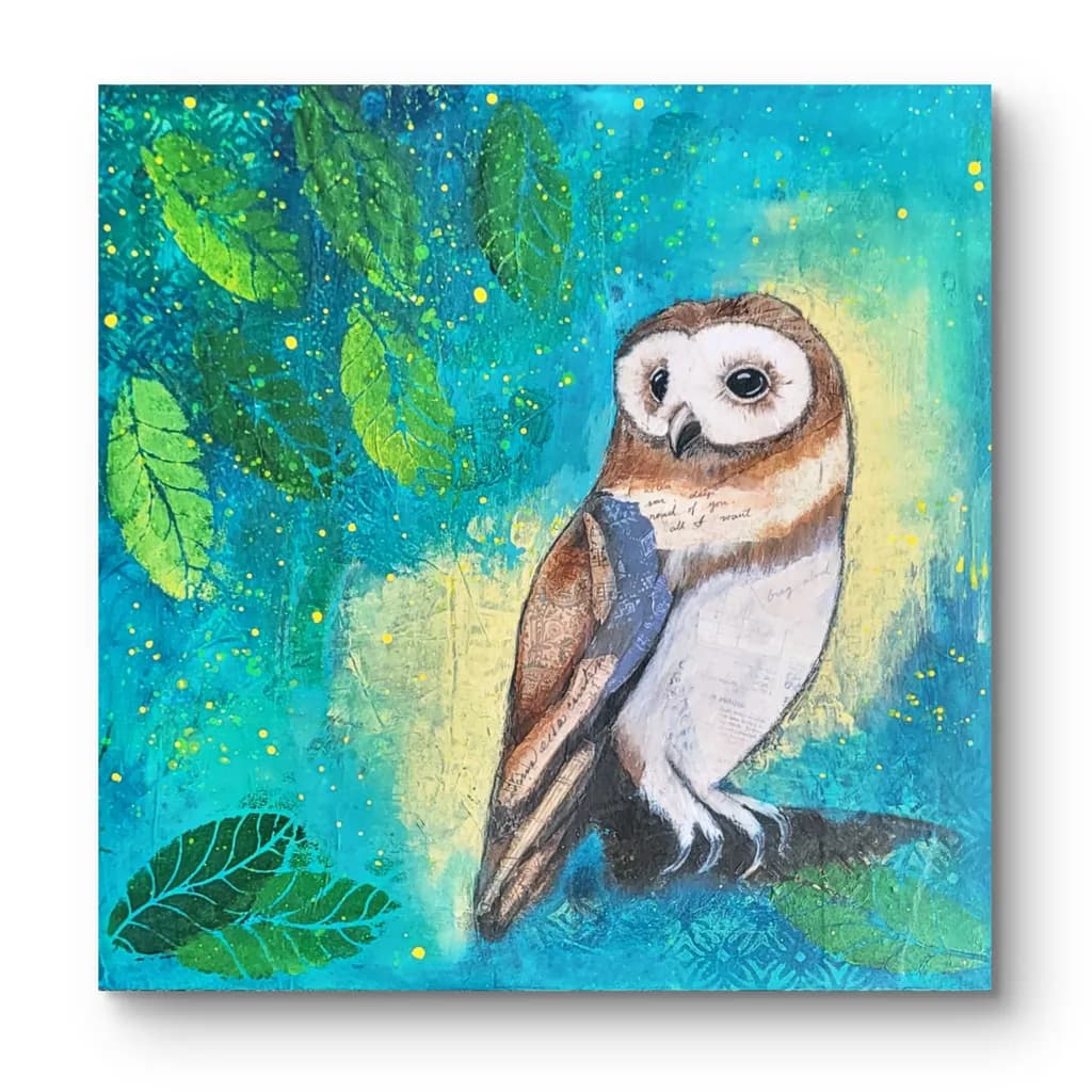 Owl in Turquoise