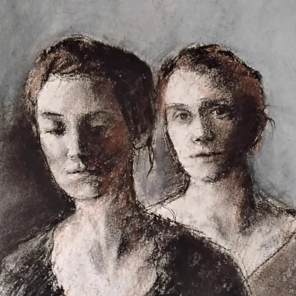 Whispers of Emotion: An Abstract Portrait of Duality and Contrast