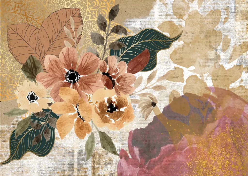 Whispers of Nature: A Colorful Floral Abstract Journey Through Botanical Elegance